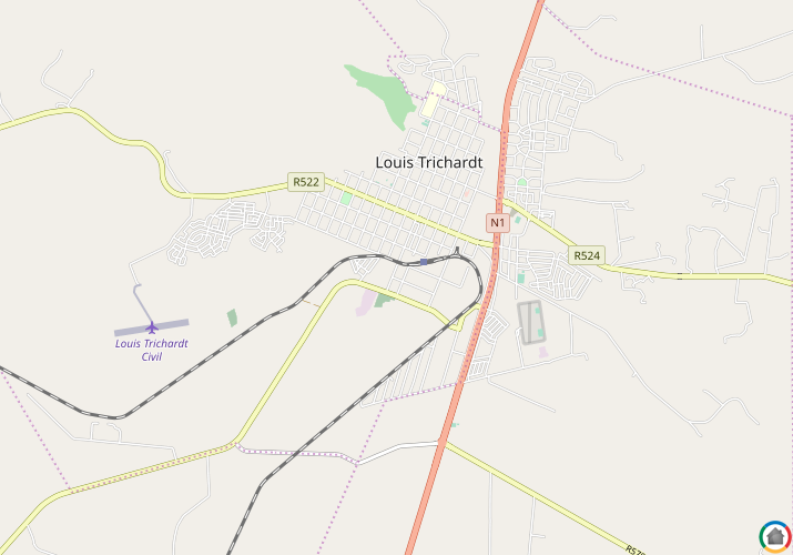 Map location of Makhado (Louis Trichard)
